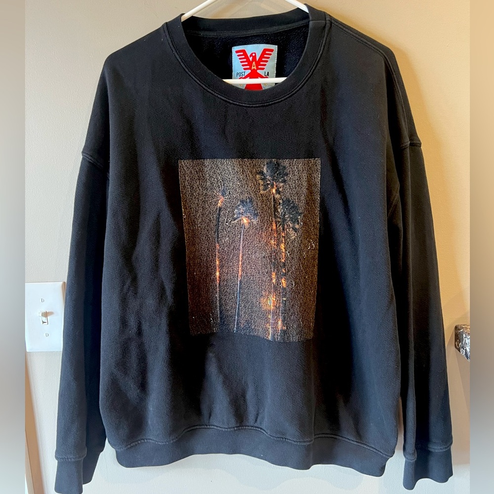 Adaptation sweatshirt size men S pullover black Post LA fire
